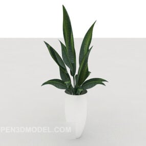 Modelo 3d de planta em vaso verde interno