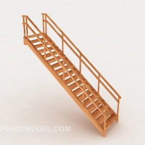Indoor Solid Wood Stair 3d model