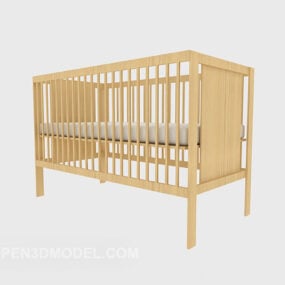تخت نوزاد مدل سه بعدی چوبی