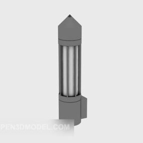 Kolumna prostokątna z podstawą z czarnego kamienia Model 3D