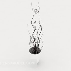 Interior Branches Tree Decorative Potted 3d model