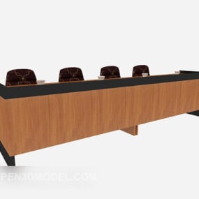 面接候補者テーブル椅子セット 3D モデル