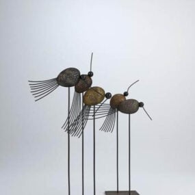 Iron Bird Sculpture 3d-modell