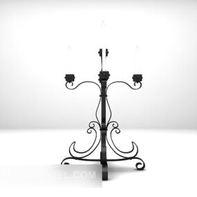 Black Iron Candlestick Furniture 3d model