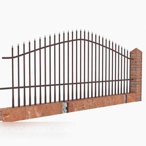Mô hình cổng hàng rào sắt rèn 3d