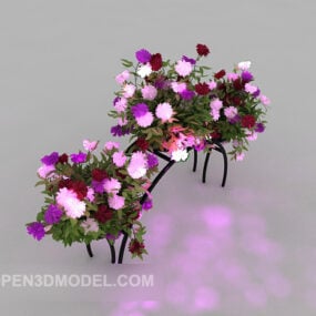 Flower Pot Iron Rack 3d model