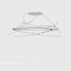 Iron Chandelier Tyylitelty Wire Style 3D-malli