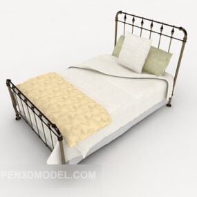 3д модель Железной односпальной кровати Простая