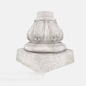 Sculpture sur base de colonne en pierre modèle 3D