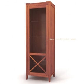 Chinese Restaurant Wood Wine Cabinet 3d model