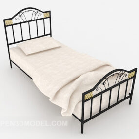 3d модель європейського залізного односпального ліжка