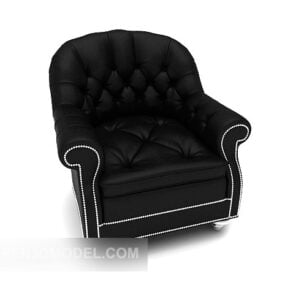Zachodnia czarna codzienna pojedyncza sofa Model 3D
