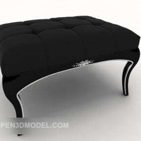 Zachodni czarny stołek rozkładany Model 3D