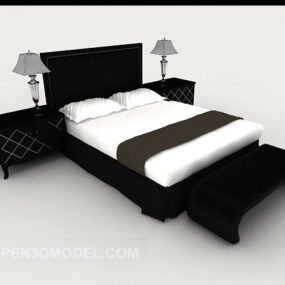 Jane O Business Black And White Double Bed 3d model