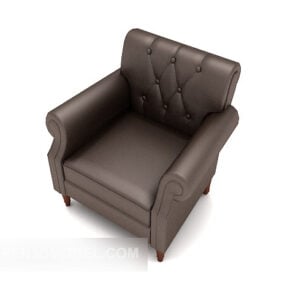 Jane O Dark Brown Single Sofa 3d model