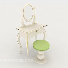 European Home Dresser Chair Table 3d model