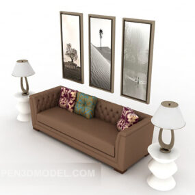 European Home Multi-person Sofa 3d model