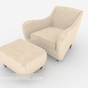 Biała pojedyncza sofa Western Home Rice Model 3D