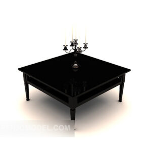 European Square Black Coffee Table 3d model