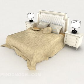 Model 3D łóżka w kolorze zachodnim w jasnym kolorze