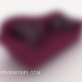 European Purple Double Sofa 3d model