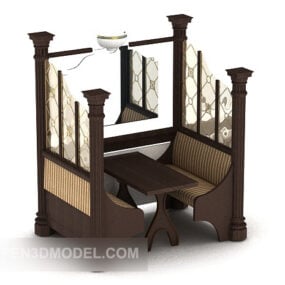 European Table Chair Overall Furniture Set 3d model