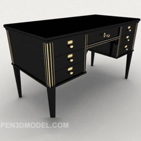 Jane O Wood Black Desk 3d model