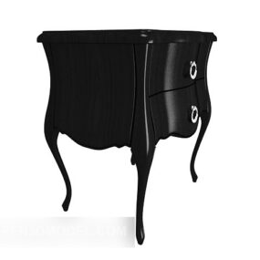 Western Black Side Cabinet 3d model