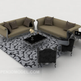 Western Grey Combination Sofa 3d model