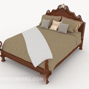 European Home Vintage Lace Double Bed 3d model