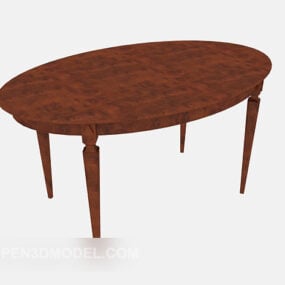 European Style Oval Tea Table 3d model