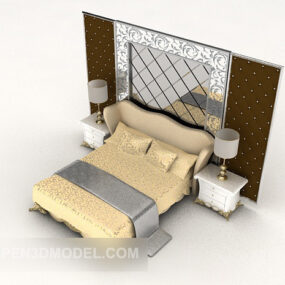 Westliches Bett-Komplettset für zu Hause 3D-Modell