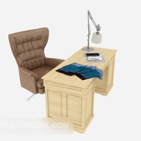 European Work Desk Chair 3d model