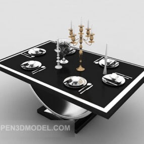Europäisches Familien-Esstisch-3D-Modell