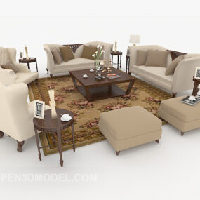 European Color Sofa Sets 3d model