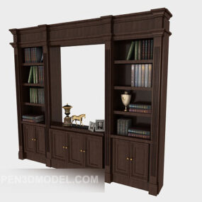 Modern Wood Bookcase 3d model