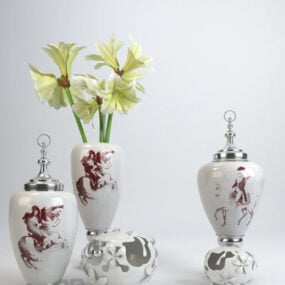 Vase Of Flower Decoration 3d model