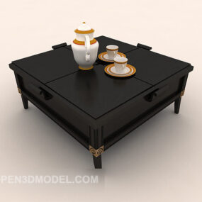 Japanese Table Dark Wooden 3d model