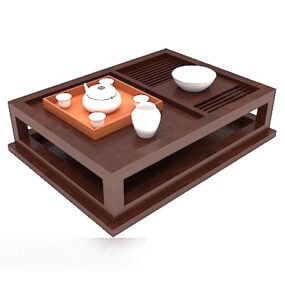 Japanese Small Coffee Table Wooden 3d model