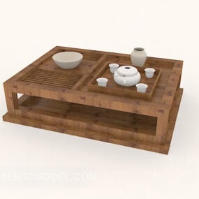 3д модель японского деревянного журнального столика