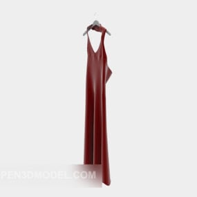 3д модель красного платья девушки