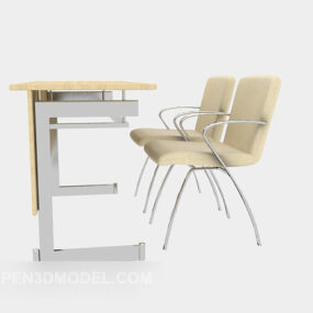就職面接テーブル椅子3Dモデル