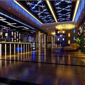 Modello 3d del corridoio della sala del night club