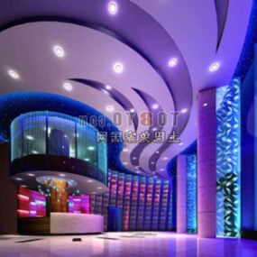Intérieur de club de bar avec décor d'éclairage modèle 3D