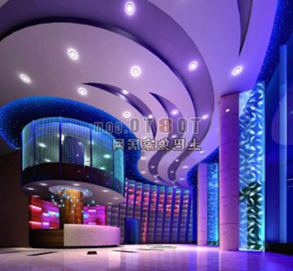 Bar Club Interior con decoración de iluminación