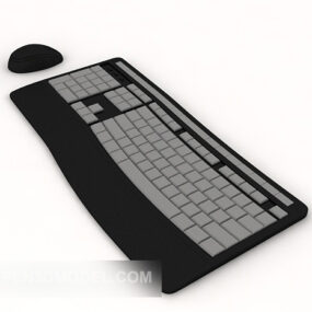 键盘鼠标黑灰色3d模型
