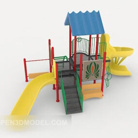 Modelo 3d da casa deslizante do parque infantil do jardim de infância