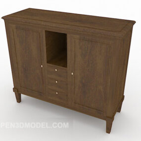 Kitchen Solid Wood Cabinet 3d model
