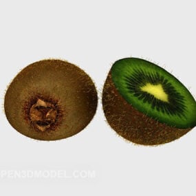 Kiwi Fruit With Slice 3d model
