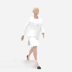 Lady White Fashion Character 3d model